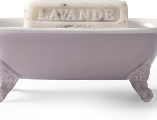 NEWHENGS Clawfoot Bathtub Decortative Ceramic Soap Dish Holder Shower Bar Soap
