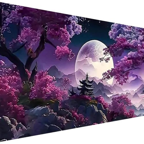 BOHADIY 5D Large Diamond Art Painting,Moon Diamond Painting Kits for Adults,DIY Full Drill Mountain Crystal Rhinestone Arts and Crafts,Tree Gem Art Painting with Diamond Home Wall Decor27.5 X 15.7inch