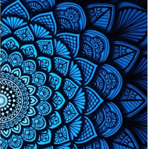 Modern Merch Mandala Diamond Art Kits for Adults, Blue and Black Pattern 5D Diamond Painting for Adults, DIY Mandala Wall Art, Cross Stitch Pattern Gem Art, Full Round Drill 12x16