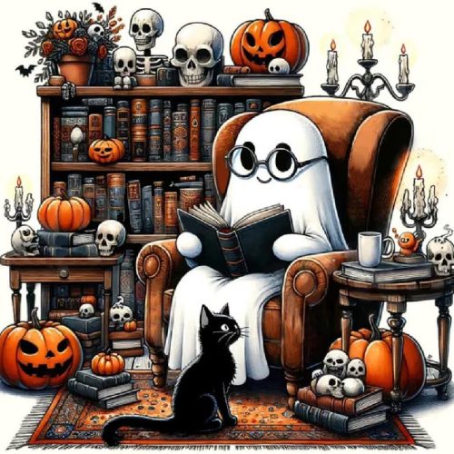 Diamond Painting Kit for Adults, Halloween Diamond Art Kits for Adults Beginners, Full Round Drill Ghost Art and Crafts Kits for Home Wall Decor Gifts (35x35cm)