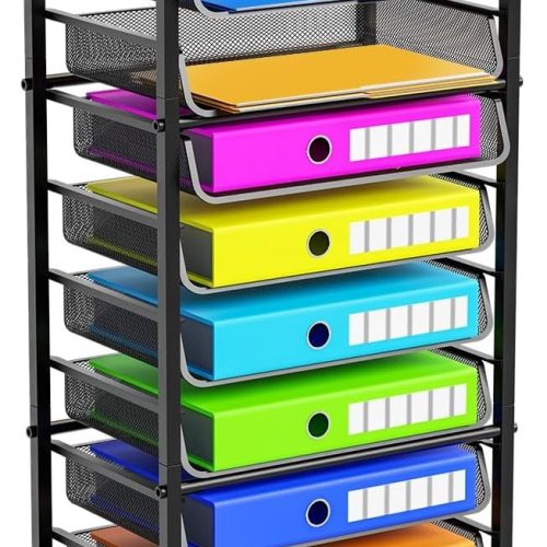 Simple Trending 12 Tier Rolling File Cart, Black