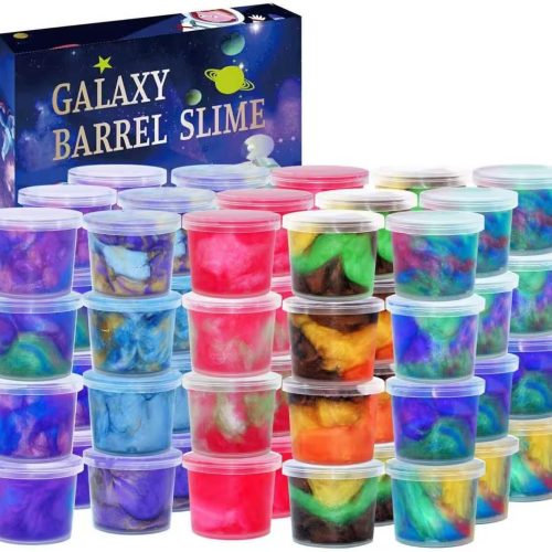 40 Packs Galaxy Slime, Party Favor for Kids Girls & Boys, Adults, Non Sticky, Stress & Anxiety Relief, Wet, Super Soft Sludge Toy,Easter Basket Stuffers
