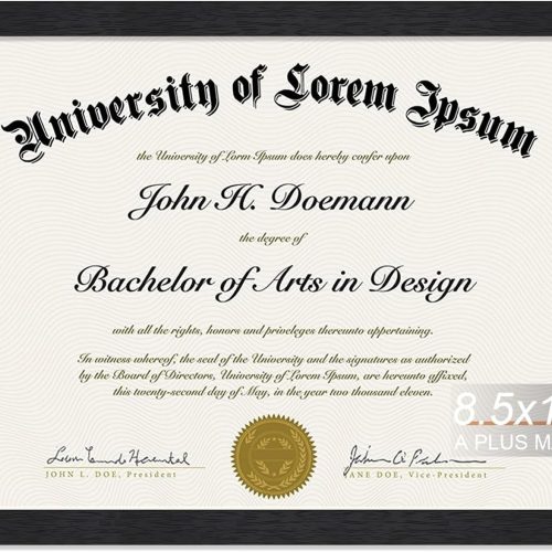 Black 8.5 x 11 Frame, Engineered Wood Frame with Wood-grain for Display 8.5 by 11 Document Award Certificate Wall and Tabletop - 1 Pack/Black/8.5x11
