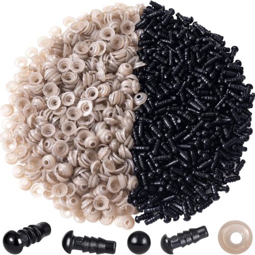 800 Pcs Safety Eyes and Washers, Black Plastic Crochet Eyes, Safety Eyes for Crocheting, Craft Eyes for Animals, Crafts, Dolls (0.19inch/5mm)