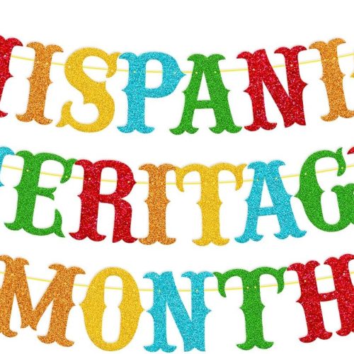 1 Hispanic Heritage Month Banner Happy National Hispanic Heritage Month Garland for Classroom Decorations Bulletin Board Décor Spanish Hispanic Heritage Month Party Supplies