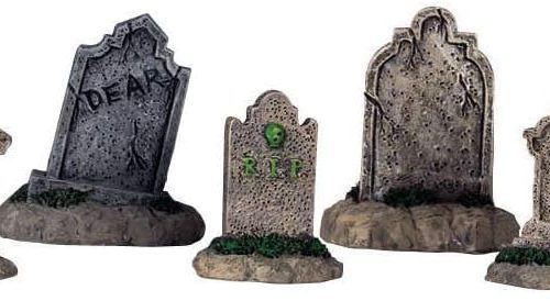 Halloween Spooky Town Set of 5 Tombstones #44145
