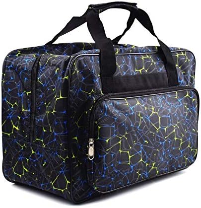 TLBTEK Black Sewing Machine Carrying Case,Universal Canvas Carry Tote Bag,Portable Padded Storage Dust Cover with Pockets for Sewing Machine