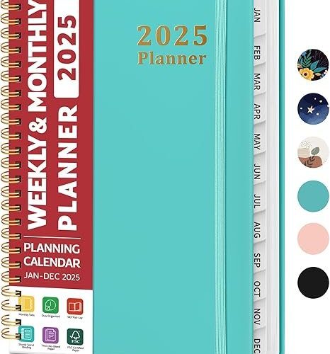 Taja Hardcover 2025 Calendar Planner Book with Tabs