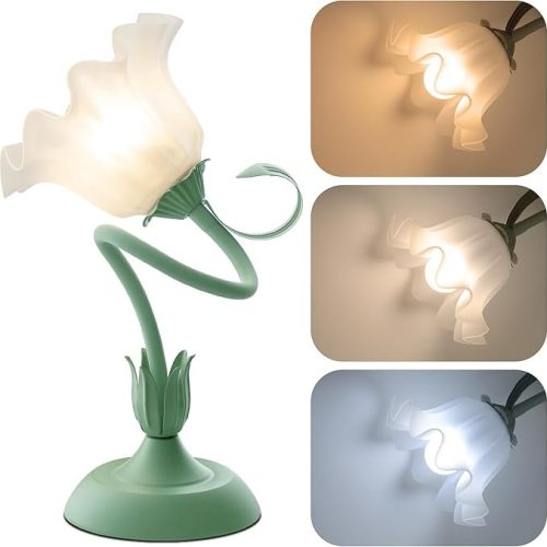 Vintage Flower Table Lamp,‎ 3 Colors Modes LED Desk lamp