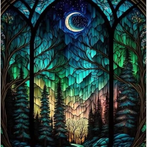 bleihum Starry Night Diamond Painting Kits- Tree Diamond Art for Adults