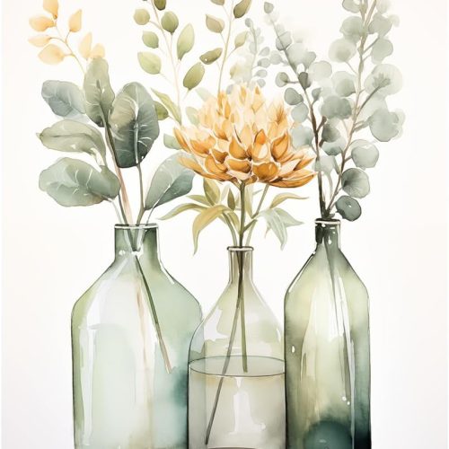 Paint by Numbers Kit for Adults - Flowers in Bottle DIY Adult Paint by Number Kits Acrylic Canvas Painting for Adults Beginners Kids Art Crafts Without Frame, 16x20 Inch