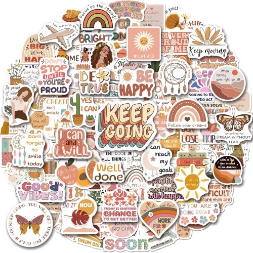 81UKFpy3drL._AC_SL1500_ 200 Vintage Inspirational Stickers, Boho Motivational Aesthetic Stickers for Water Bottles Laptops Journals Vinyl Positive Affirmation Boho Stickers for Adult Teen Kid