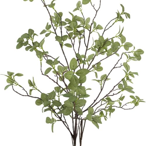 2 pcs Artificial Greenery Stems, 41.3’’ Tall Fake Plants Branches Faux Greenery Ficus Twig Leaf for Home Garden Shop Office Desk Decoration