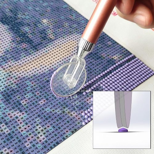 Diamond Painting Wheel Tools with Groove,New Type of Gem Art Pen,Accessories That can Make Jewel Art Faster and neater,Both Square and Round Drills are Suitable,Dimond Art Supplies Kits. … (Gold)