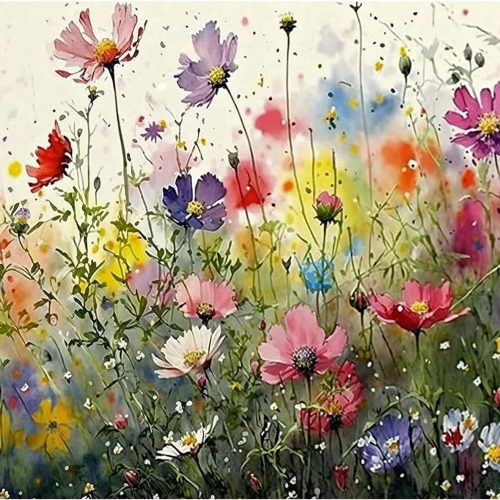 KEUASDV Diamond Painting Kits for Adults, Colorful Flower 5D DIY Diamond Art Kits Full Drill Diamond Dots for Gift Wall Decor and Relaxation Gem Arts 12x16 inch
