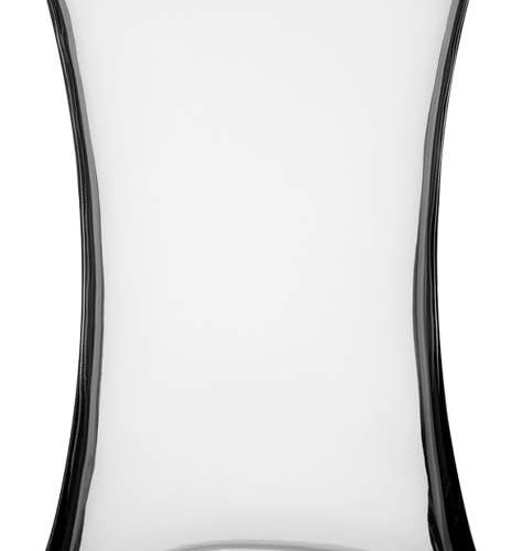Floral Supply Online 8" Clear Gathering Vase and Flower Guide Booklet - Decorative Glass Flower Vase for Floral Arrangements, Weddings, Home Decor or Office.