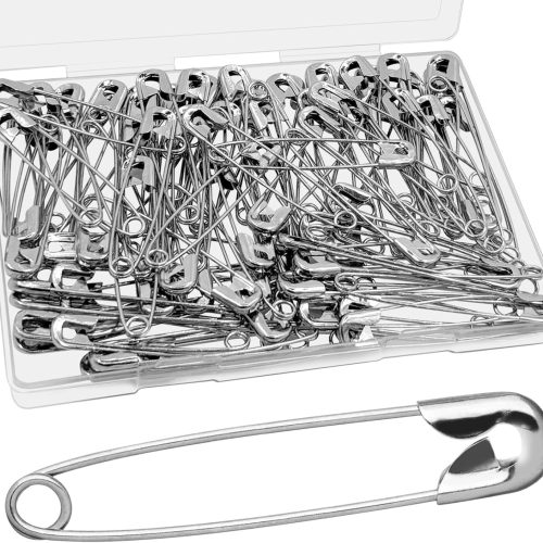 100 PCS 3 Inch Large Safety Pins Heavy Duty, Safety Pin for Clothes, Big Safety Pins for Sewing, Diapers, Clothing and DIY Crafts