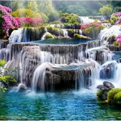 MOMDEDP Diamond Painting Kits for Adults - Waterfall DIY 5D Diamond Art Kits Full Drill Diamond Dots Paintings with Diamonds Gem Art and Crafts Landscape Home Decor 12x16 inch