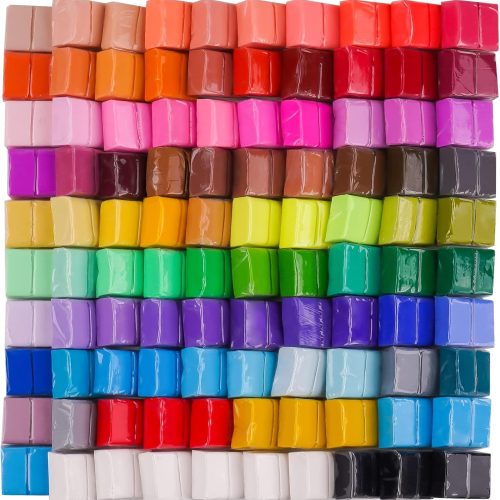 Tomorotec 100PCS Polymer Clay Value Pack 82 Colors in Bulk Small Blocks Starter Kit with Tools, Individually Wrapped Oven Modeling Clay, Molding DIY Clay, Baking Clay for Sculpting for Kids Beginner