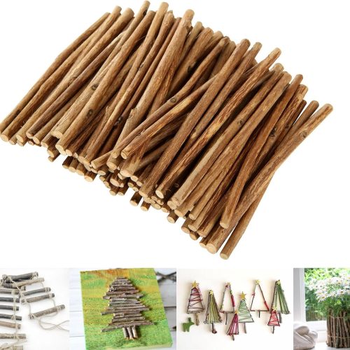Acrux7 300 PCS Wood Craft Sticks, 4 Inch Natural Twigs for Crafts, Wood Log Sticks Crafting Twigs for DIY Crafts Projects, Home Classroom Decor (0.1-0.2 & 0.2-0.3 Inch in Diameter)