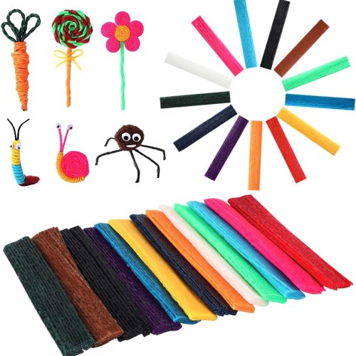 UPINS 1000PCS Wax Craft Sticks Bendable Sticky Wax Yarn Sticks in 13 Colors with Blue Storage Bag for Kids DIY Art Supplies