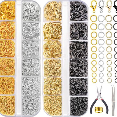 Jump Rings for Jewelry Making 2143pcs Open Jump Rings and Lobster Clasps Necklace Bracelet Jewelry Repair Kit with Pliers Tweezers Jump Ring Opener