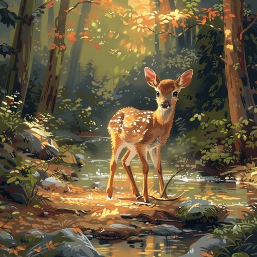 shinefly Paint by Numbers Kit for Adults Beginner & Kids Easy Acrylic on Canvas 16x20 inch with Paints and Brushes, Deer