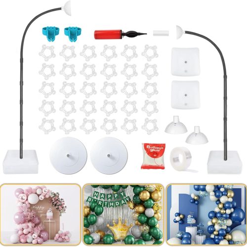 Balloon Arch Kit - Bendable 8.2FT & 6FT Balloon Arch Stand with Base and Manual Pump, Versatile Half Arch Balloon Stand for Birthday, Wedding, Baby Shower, Holiday, and Graduation Party Decorations