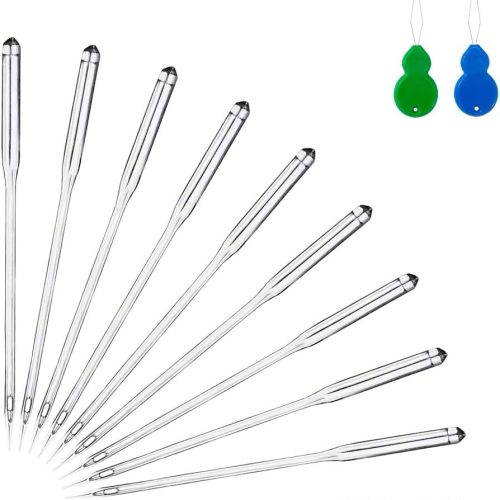 50PCS Sewing Machine Needles, Universal Sewing Needles for Singer, Brother, Bernina, Kenmore, Janome, Schmetz, Easy Thread with 2PCS Needle Threaders, Size 9 11 14 16 18