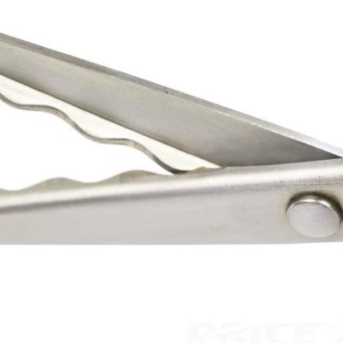Fabric Pinking Shears, Professional Stainless Steel Handled Scissors, Black, 18mm Scalloped Blade