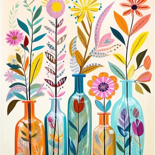CT0425-PBN-38GT_1 JATOK Paint by Numbers Kit for Adults Beginners, Flowers DIY Easy Acrylic Oil Painting by Numbers on Canvas, Paint-by-Numbers Drawing Kits for Gift Home Wall Decor Without Frame 16x20in