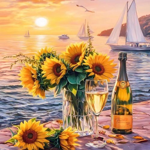 Paint by Numbers Kit for Adults Beginner, Sunflower Adult Paint by Number Kits on Canvas, Landscape DIY Acrylic Watercolor Oil Paint by Number for Adults Teens for Home Decor Gift 16x20 Inch