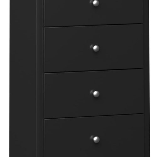 Prepac Sonoma 6 Drawer Dresser for Bedroom, Tall Chest of Drawers, Bedroom Furniture, Clothes Storage and Organizer, 19" D x 23.25" W x 52.75" H, Black