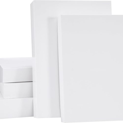 SUNCOLOR 5 Pack White Gift Boxes with Lids, Assorted Sizes(3 Boxes 14", 2 Boxes 16") Strong Cardboard Shirt Boxes for Christmas, Birthdays, Weddings & Presents