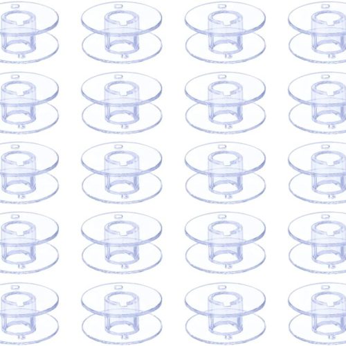 CT0507-BB-79GT_1 Hekisn Sewing Machine and Embroidery Bobbins, SA156 Bobbins for Brother, Class 15 Transparent Sewing Bobbins (30 Pack)