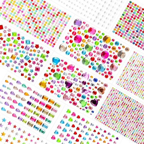 3132pcs Gem Stickers,Rhinestones for Crafting,Rhinestone Stickers Self Adhesive,Scrapbook Supplies,Craft Supplies for Kids
