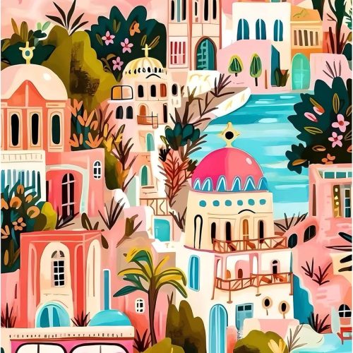 bleihum Paint by Numbers Kit for Adults Landscape- Scenery Adult Paint by Number Kits on Canvas, DIY Acrylic Oil Painting Kits for Wall Decoration(16x20 inch)
