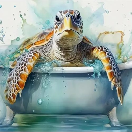 BOHADIY Sea Turtle Diamond Art Painting Kits for Adults, Full Drill Bath Turtle Diamond Dots Paintings for Beginners, 5D Paint with Diamonds Pictures Gem Art Painting Kits DIY Crafts Kits 12x16inch
