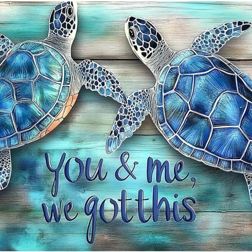 MXJSUA DIY Ocean Turtle Diamond Painting Kits for Adults, Diamond Gem Art Painting for Beginners, Diamond Picture with Full Round Drill Dots Craft Set Gift, 12 * 16 Inch