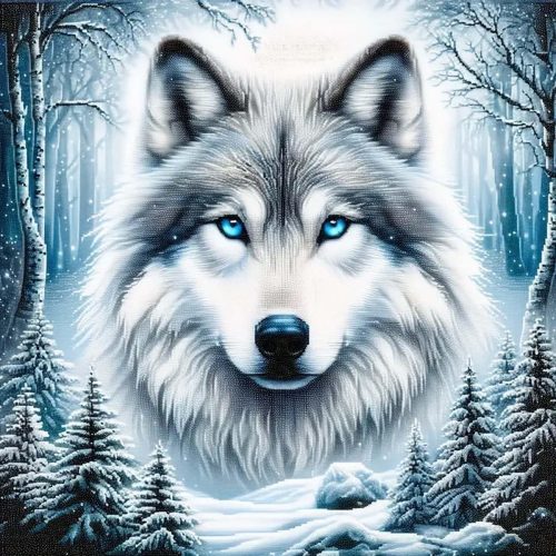 ARPADAMO Diamond Art Kits for Adults,5D Animal Diamond Painting DIY Wolf Diamond Art Diamond Painting Kits for Adult,Round Full Drill Diamonds, Diamond Art Kits for Home Decor-13.78x13.78inch