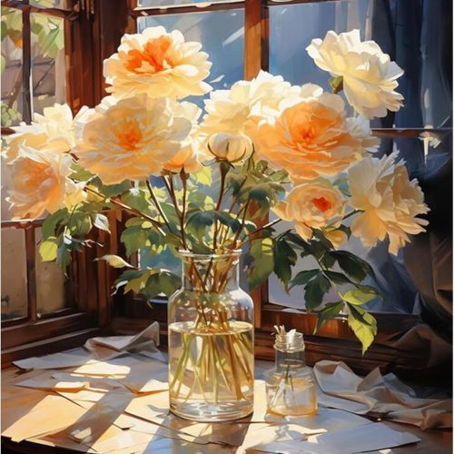 Flower Paint by Number for Adults-Floral Paint by Numbers for Adults Beginner, Flowers Paint by Numbers for Gift Home Wall Decor (Flowers, 16x20 inch)