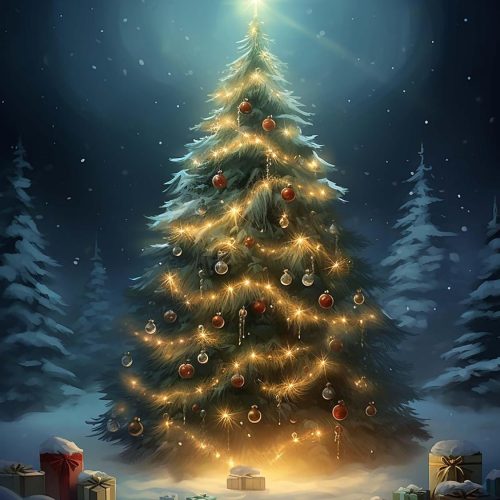 SKRYUIE 5D Christmas Tree Diamond Painting Kits - DIY Diamond Art Kits for Adults Christmas Day, Full Round Drill - Crystal Cross Stitch - Adults Craft for Wall & Office Decor - 12x16 inch