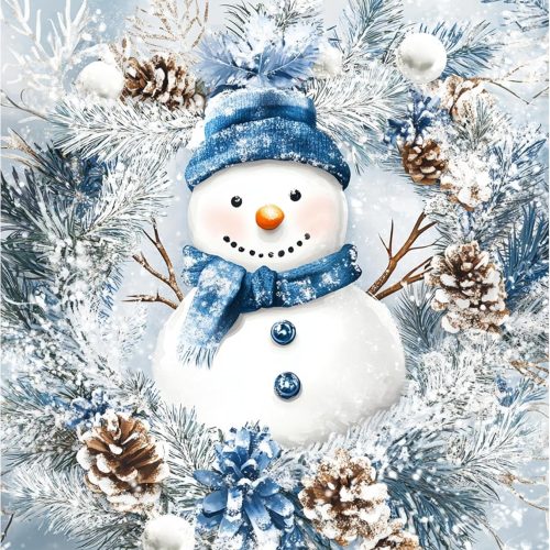 JOASURA Christmas Diamond Art Kits for Adults,DIY Snowman Diamond Painting Round Full Drill 12x16in,5D Diamond Dots Art for Beginning Xmas Home Wall Decor