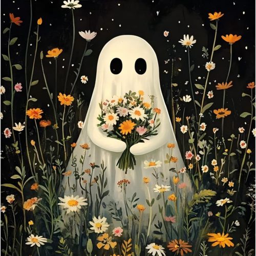 Halloween Paint by Numbers Kit for Adults, Ghost Paint by Number for Adults on Canvas, Acrylic Ghost Halloween Paint by Number for Adult Beginners for Gift Home Decor 16x20 Inch