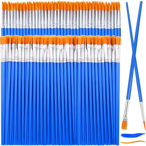 126 Pcs Small Paint Brushes Bulk, Flat and Round Pointed Paint Brushes Set for Kids Craft Brushes for Classroom Acrylic Oil Watercolor Canvas Face Painting