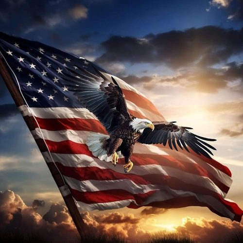CT0525-DPKT-68GT_1 KINPLUB 4th of July Eagle Diamond Painting Kits for Adults Beginners, 5D Independence Day Patriotic Diamond Art Kits, DIY Full Round Drill Paint with Diamonds Dots, Home Wall Decor 12 x 12 Inch