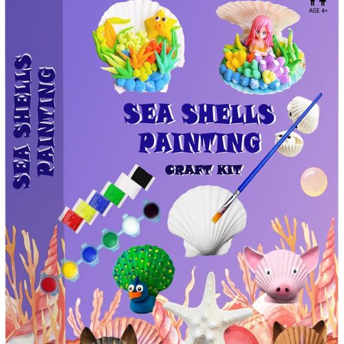 COUCHINLARY DIY Natural Sea Shells Painting Kit for Kids Children Starfish Glow in The Dark Arts&Crafts Kit Gifts Creative Art Toys for Girls Boys Age 4+,5, 6, 7, 8, 9, 10, 11, 12 Year Old