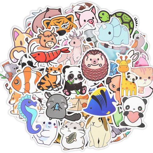 100 Pieces Stickers for Kids,Colorful Stickers for Water Bottle,Vinyl Waterproof Stickers Decoration Laptop Phone Skateboard Party Favors,Personalize Animal Stickers Pack