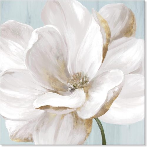 SEVEN WALL ARTS White Magnolia Wall Art Flower Artwork Floral Canvas Painting Vintage Nature Botanical Painting Modern Farmhouse Wall Decor for Bedroom Living Room Bathroom Office 24"x24"