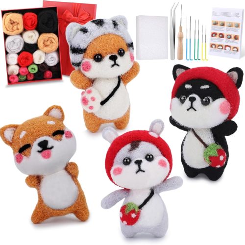 Needle Felting Kit for Beginners, Needle Felting Starter Kit with 6 Pcs Colorful Needle Felting Needles and Instructions, Wool Felting Supplies for Festival and Crafts